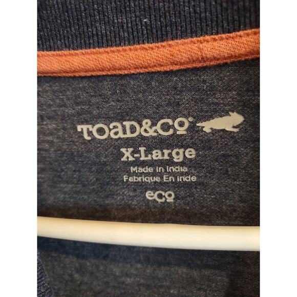 Toad & Co Eco Polo Shirt Mens XL Navy Blue Short Sleeve Recycled Sustainable - Picture 2 of 3